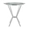 Armen Living Naomi Round Glass and Brushed Stainless Steel Bar Table LCNMDIGLBS - alternate 1